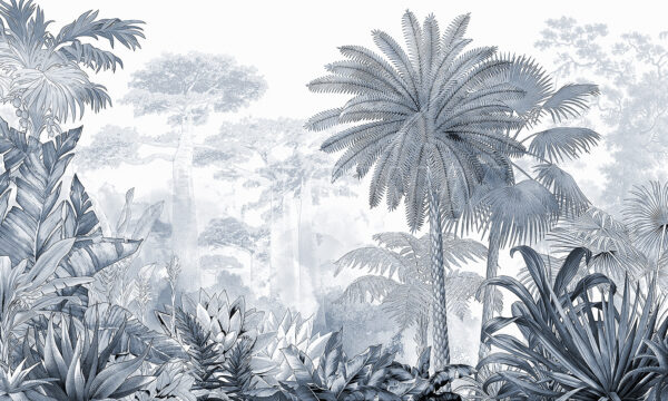 Um grupo de árvores e plantas Um grupo de árvores e plantas