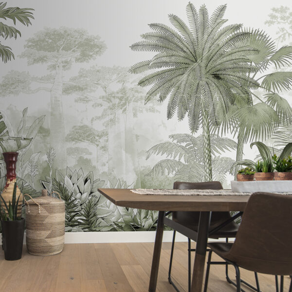 Um grupo de árvores e plantas Um grupo de árvores e plantas