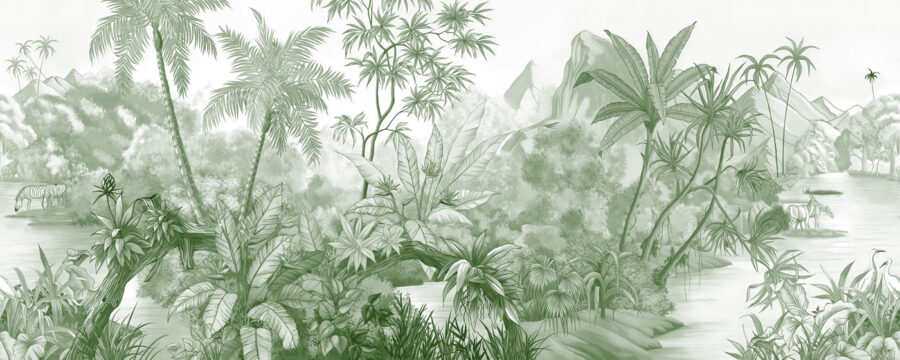 Papel de parede Um desenho de uma floresta - Image 2
