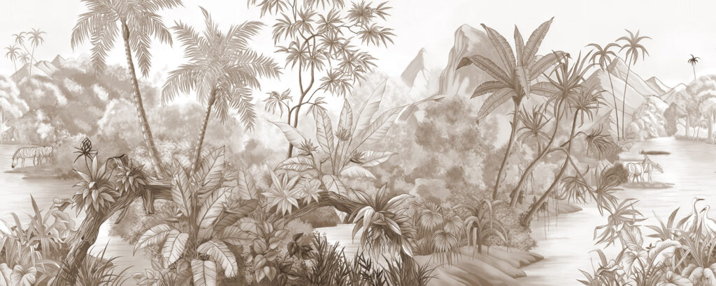 Um desenho de uma floresta Um desenho de uma floresta
