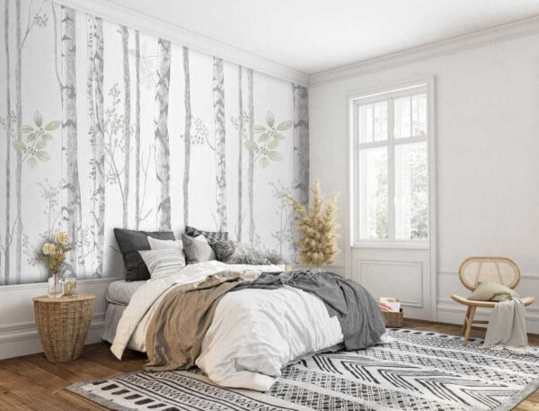 Papel de parede com árvores e folhas Papel de parede Papel de parede com árvores e folhas