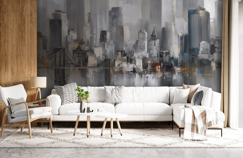 Painting of a city Painting of a city