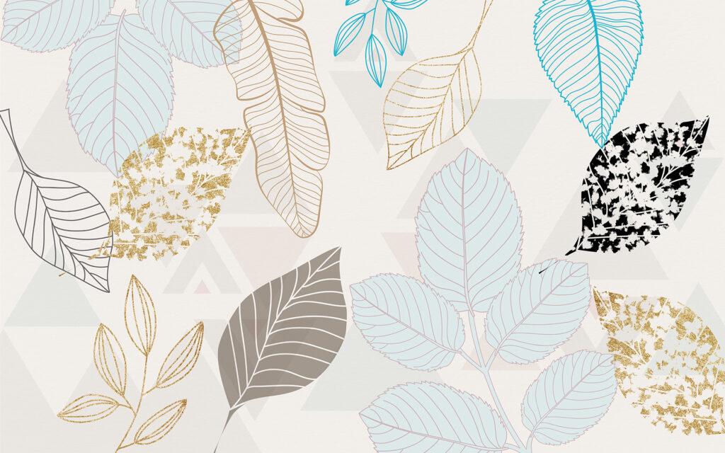 Padrão de folhas sobre um fundo branco Padrão de folhas sobre um fundo branco