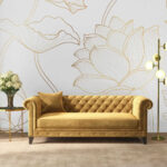 Papel de parede Padrão de flores num fundo branco