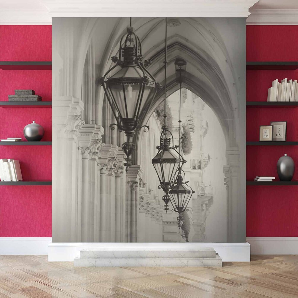 Row of lanterns on a building Row of lanterns on a building