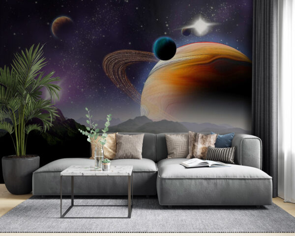 Planetas e estrelas no espaço Planetas e estrelas no espaço