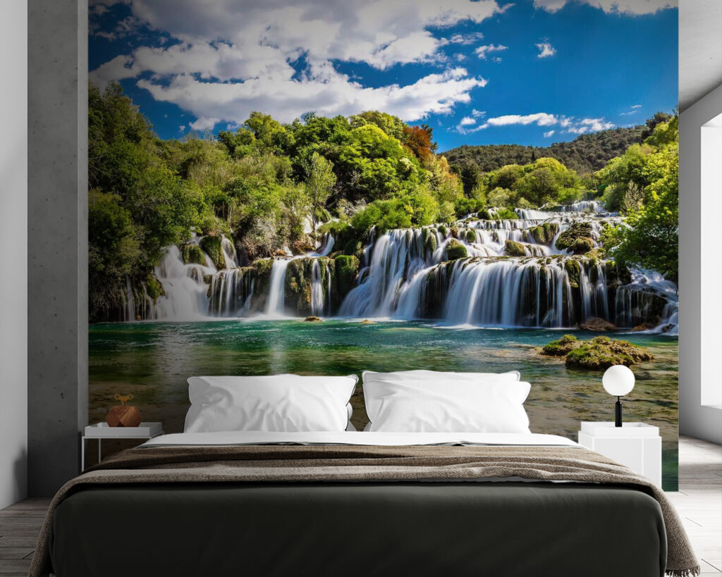 Parque Nacional de Krka rodeado de árvores e de um céu azul u55775pib84 1024x819 - Parque Nacional de Krka rodeado de árvores e de um céu azul