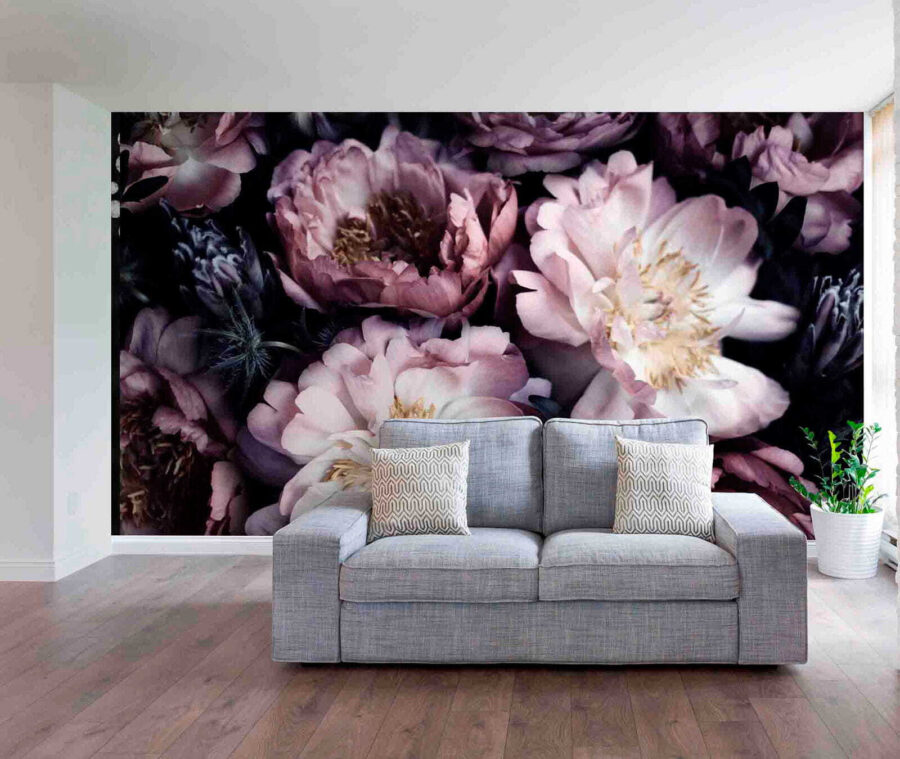 Flores elegantes em tons suaves.