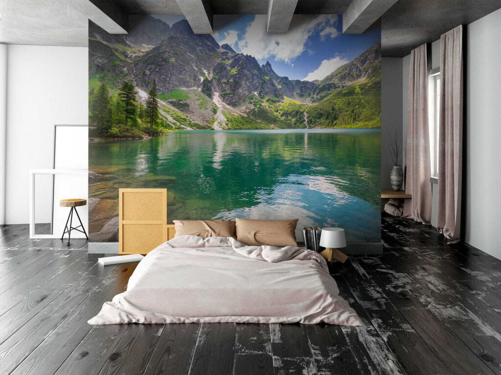 Lake surrounded by mountains Lake surrounded by mountains