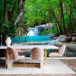 Papel de parede Queda de água numa floresta