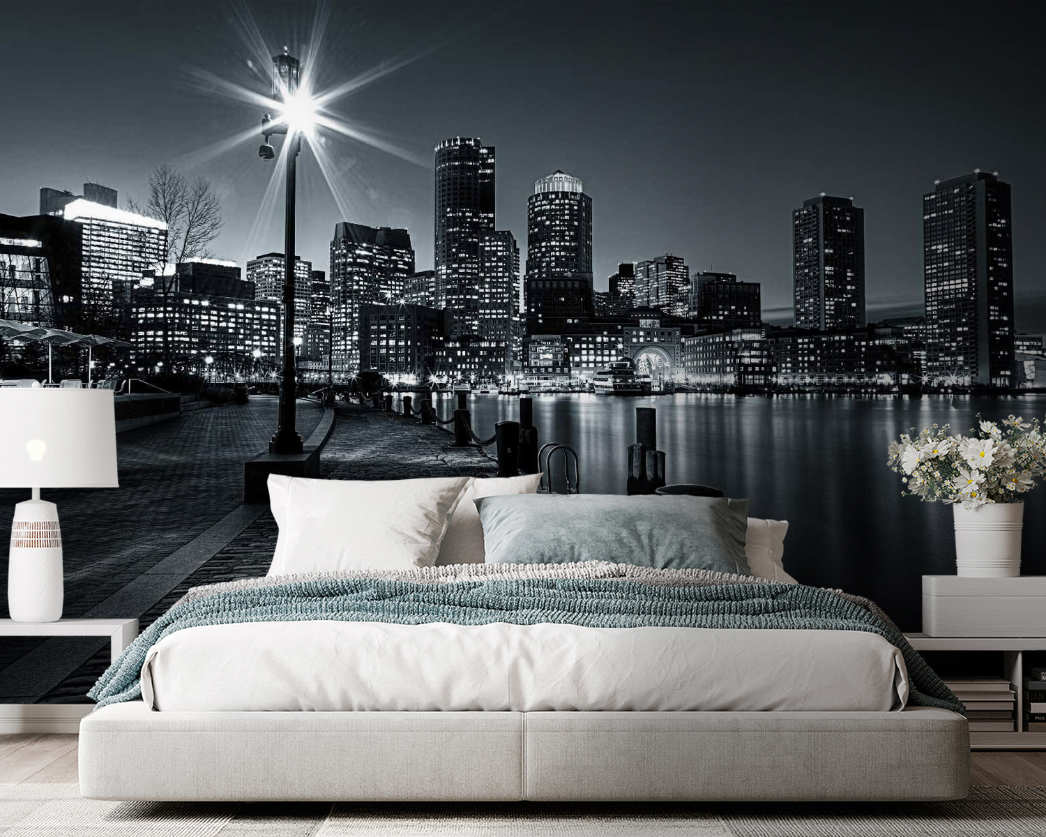 u54150pib105m - O horizonte de uma cidade com luzes sobre a água - tegory