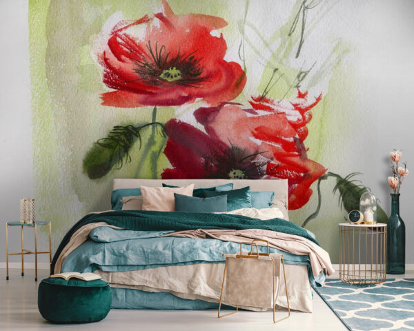 Pintura de flores vermelhas Pintura de flores vermelhas