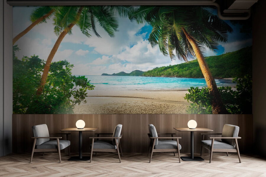 Papel de parede Praia com palmeiras e água azul - Image 10