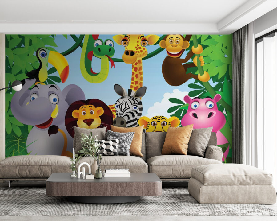 Grupo de animais na selva