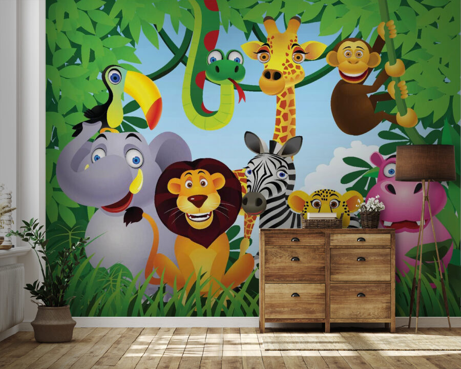 Grupo de animais na selva