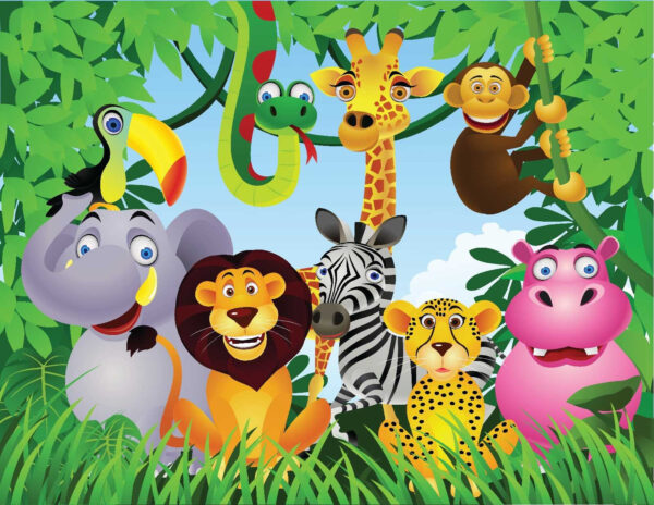 Grupo de animais na selva Grupo de animais na selva