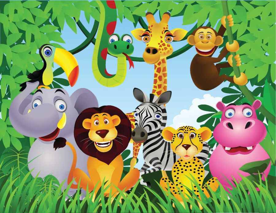 Grupo de animais na selva