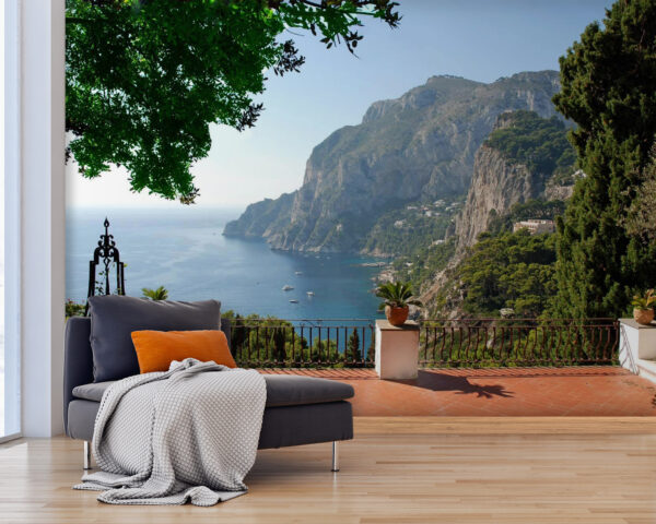 Papel de parede Papel de parede Varanda com vista para um corpo de água (REF: u53438)