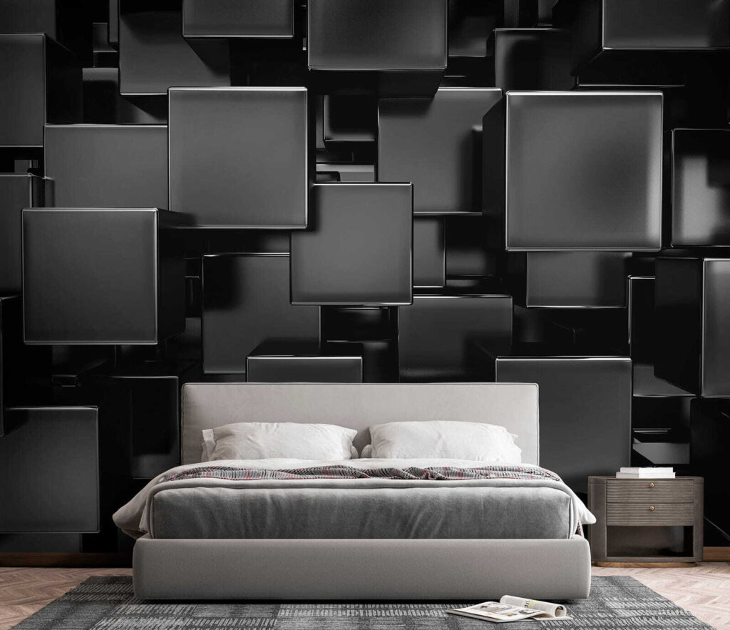 Group of black cubes