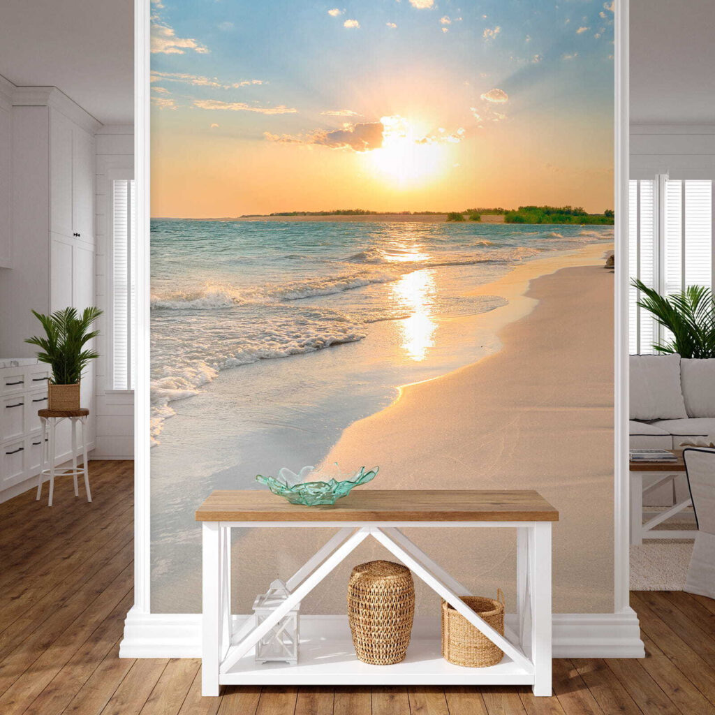 Praia com ondas e um pôr do sol u53408pih5 1024x1024 - Praia com ondas e um pôr do sol