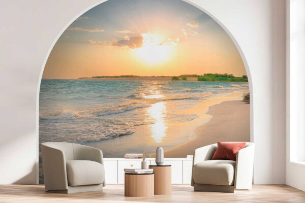 Praia com ondas e um pôr do sol u53408pig2 600x400 - Praia com ondas e um pôr do sol