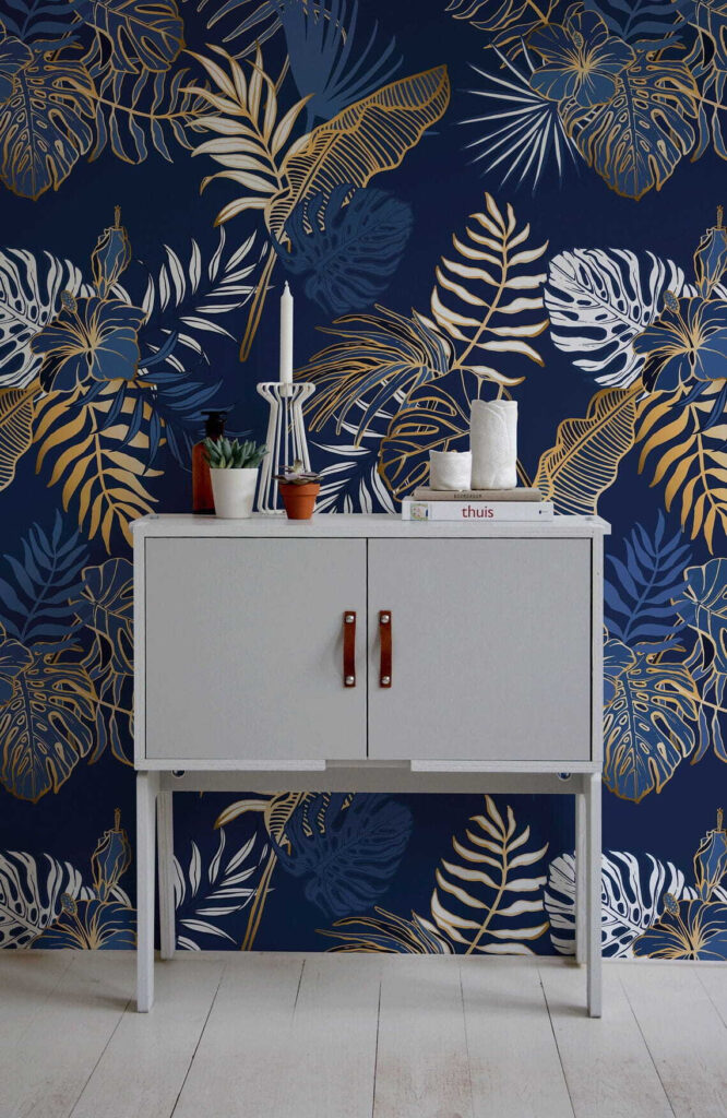 u53271pih1 666x1024 - Padrão de folhas sobre um fundo azul - tegory