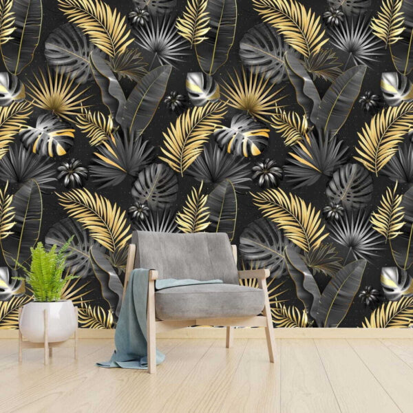 Elegantes folhas tropicais em monocromático. Elegantes folhas tropicais em monocromático.