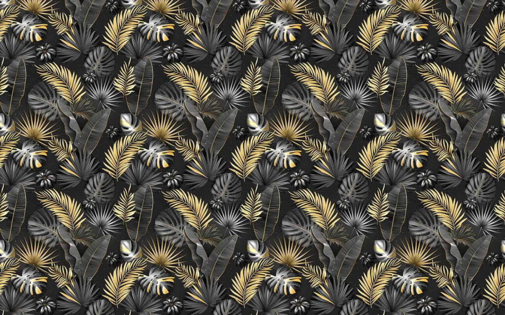 Elegantes folhas tropicais em monocromático. Elegantes folhas tropicais em monocromático.