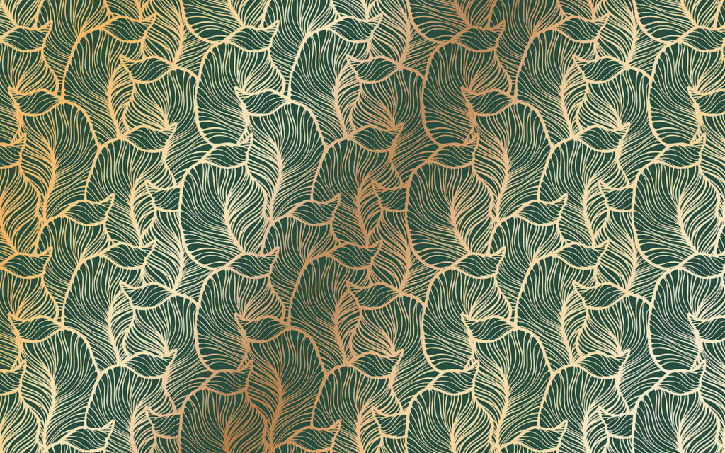 Padrão de folhas sobre um fundo verde Padrão de folhas sobre um fundo verde