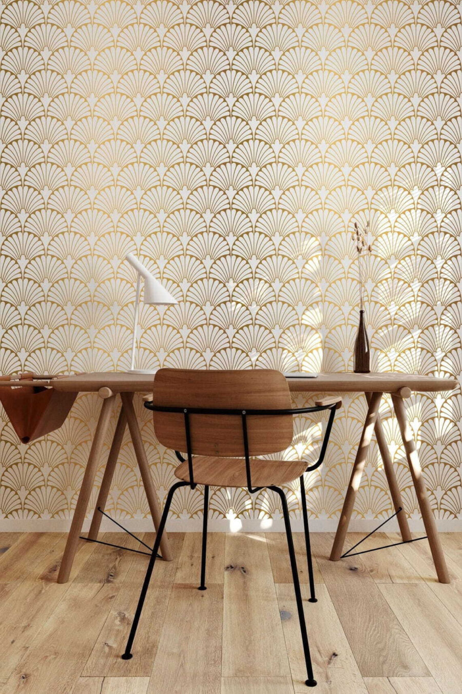 Padrão elegante em tons amarelos quentes.