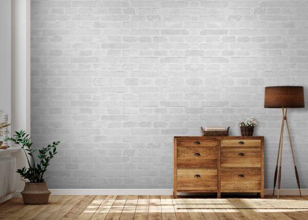 Parede de tijolo branco com muitos tijolos rectangulares Parede de tijolo branco com muitos tijolos rectangulares
