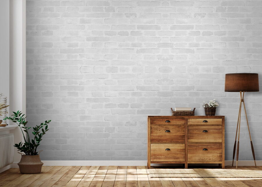 Parede de tijolo branco com muitos tijolos rectangulares Parede de tijolo branco com muitos tijolos rectangulares