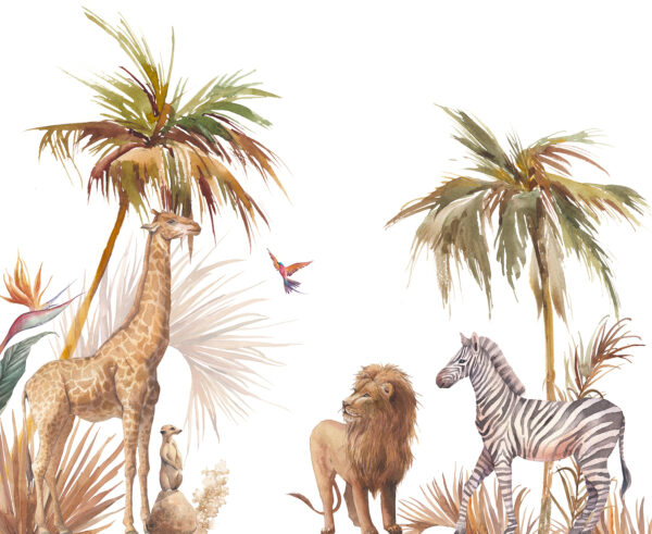 Grupo de animais numa selva Grupo de animais numa selva
