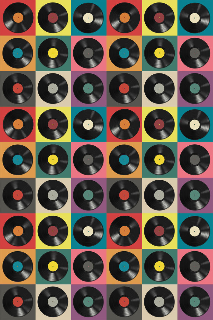 Padrão de discos de vinil pretos Padrão de discos de vinil pretos