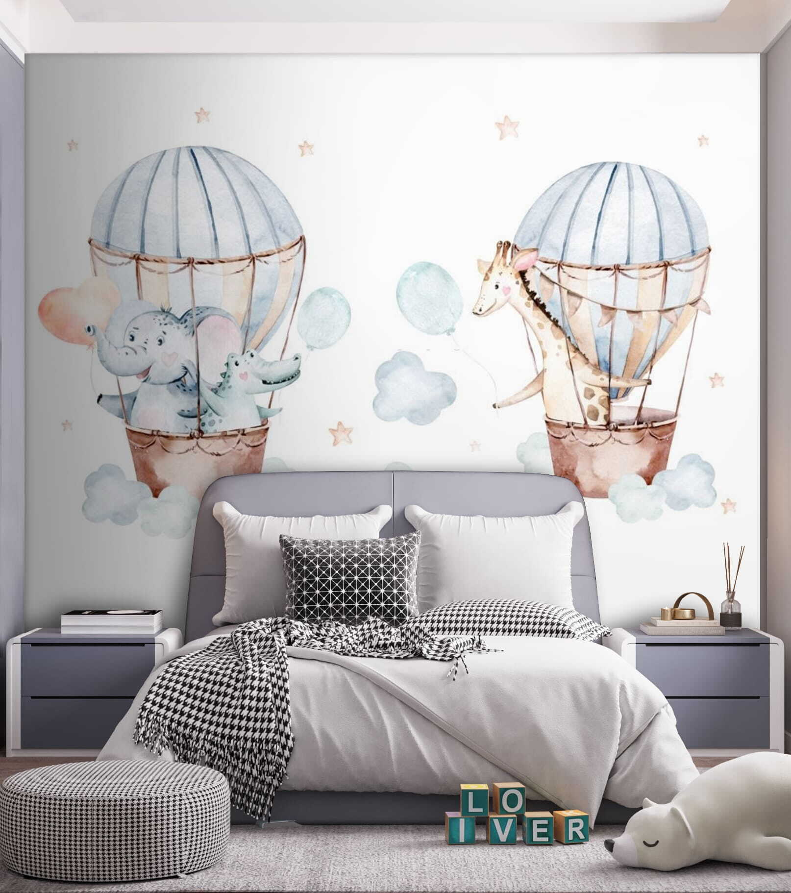 Um casal de animais em balões de ar quente u51420pir1m - Um casal de animais em balões de ar quente - tegory