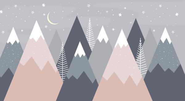 Cordilheira com árvores e estrelas Cordilheira com árvores e estrelas