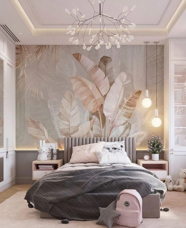 Tropical foliage in soft pastel hues Tropical foliage in soft pastel hues