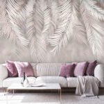 Papel de parede Folhas de penas brancas