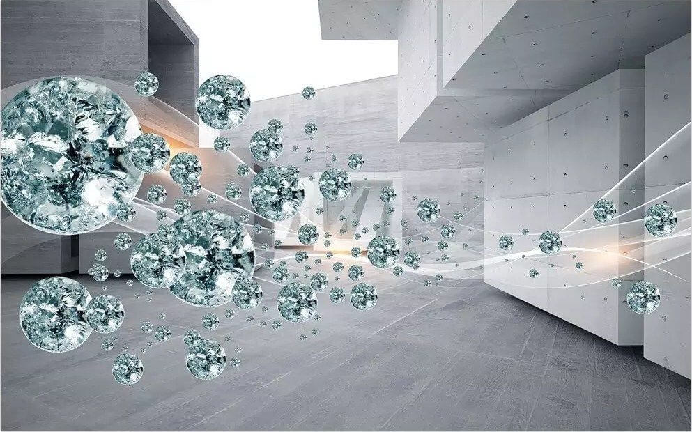 Grande aglomerado de diamantes numa sala Grande aglomerado de diamantes numa sala