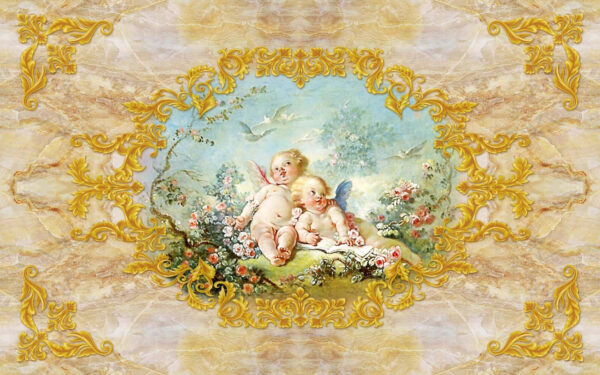 Pintura de anjos e flores Pintura de anjos e flores