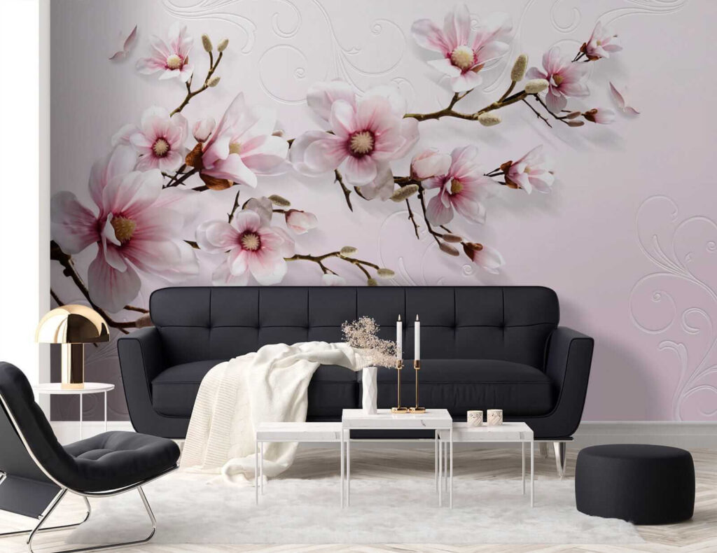 Delicate blossoms on soft pink backdrop Delicate blossoms on soft pink backdrop