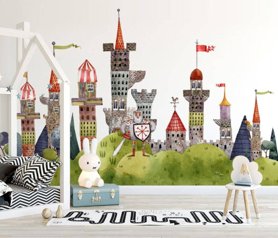 Papel de parede Pintura a aguarela de um castelo
