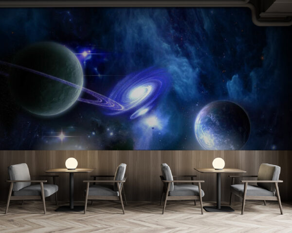 Planetas no espaço com planetas e estrelas Planetas no espaço com planetas e estrelas