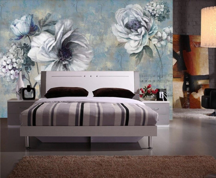 Pintura de flores e notas