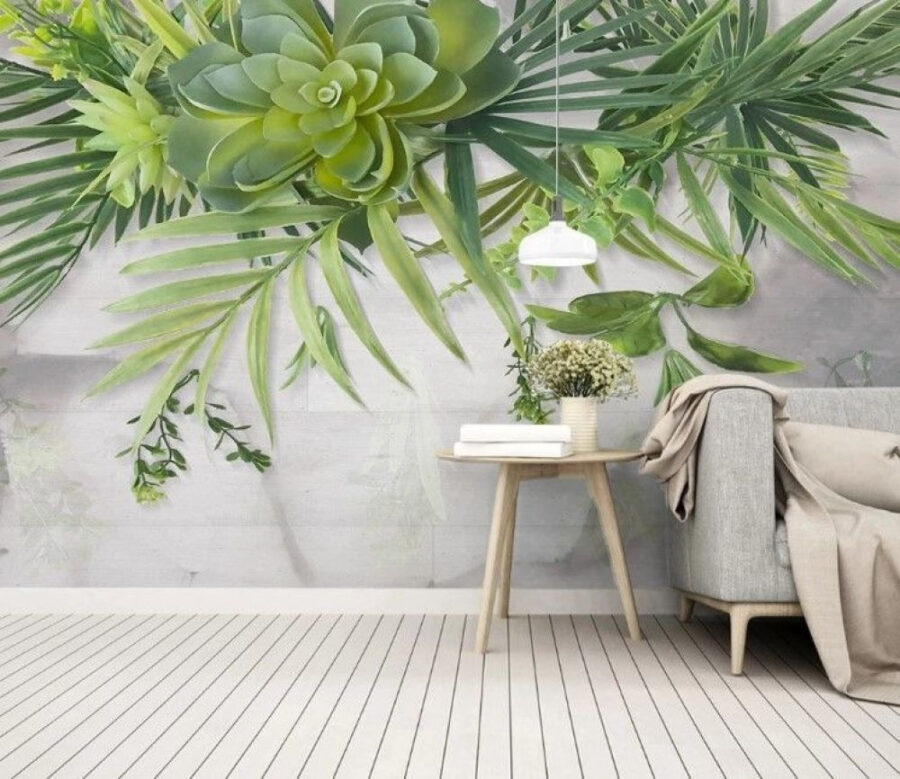 Papel de parede Planta verde com folhas