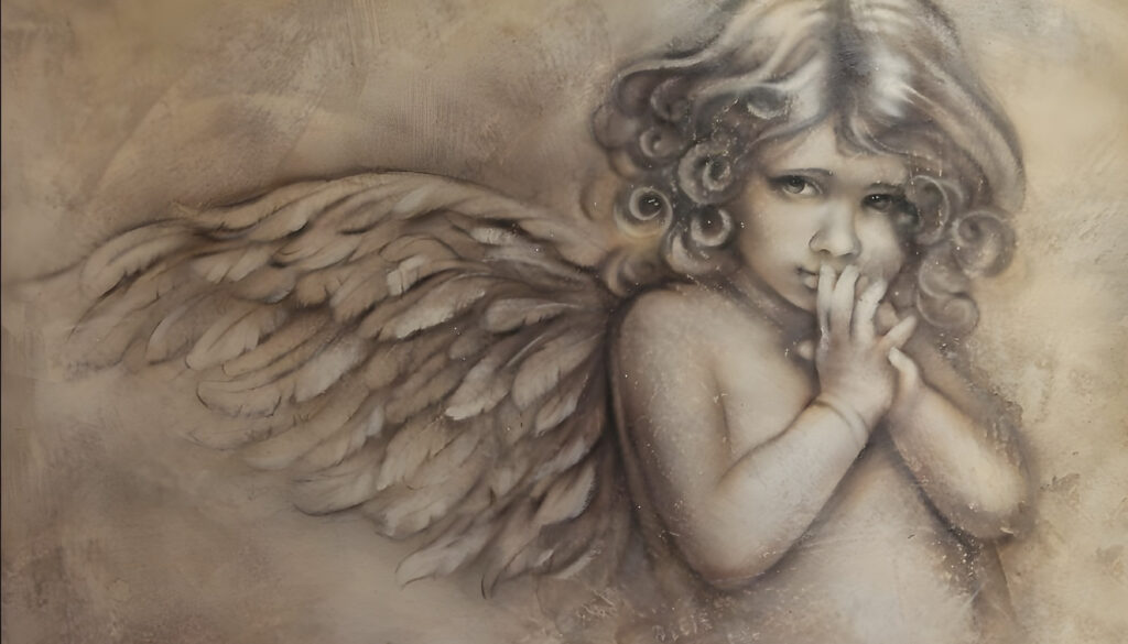 Pintura de um anjo bebé Pintura de um anjo bebé