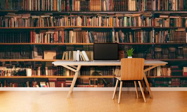 Estante grande cheia de livros Estante grande cheia de livros