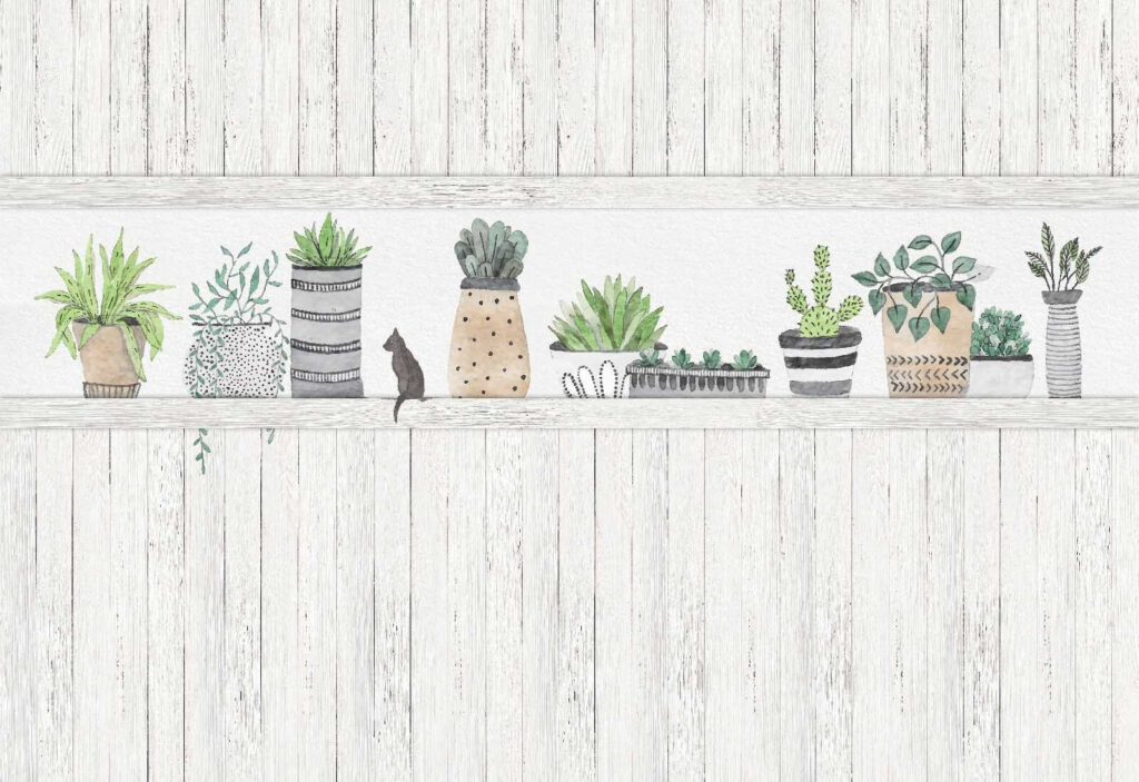 Fileira de plantas em vaso Fileira de plantas em vaso