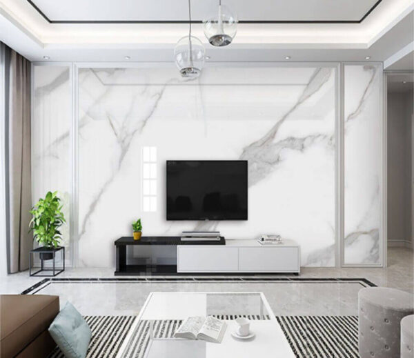 Superfície de mármore branco com veios pretos Superfície de mármore branco com veios pretos
