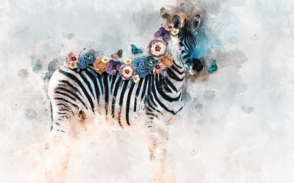 Zebra com flores na cabeça u38040p 600x375 - Zebra com flores na cabeça - tegory
